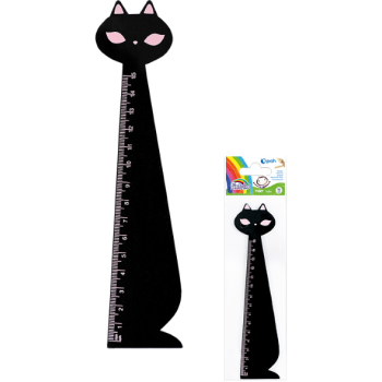 Ruler wooden black cat
