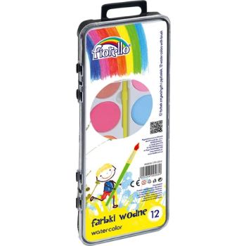 Water Color Paints With Brush  12pcs   4gr