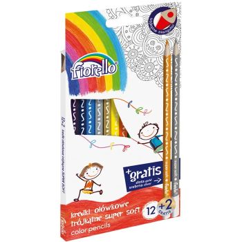 Color Pencils Soft-Triangular 12pcs Set + 2 Free 