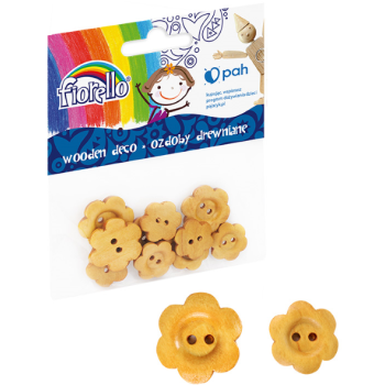 Wooden deco button flower