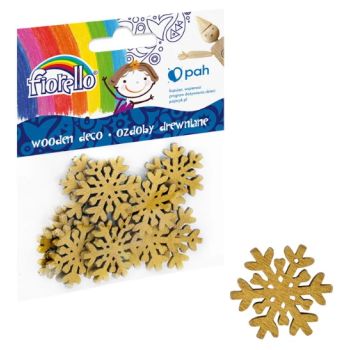 Wooden deco GR-WD858 snowflake 30mm, 10pcs.