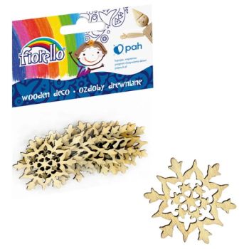 Wooden deco GR-WD059 snowflake 40mm, 10pcs.