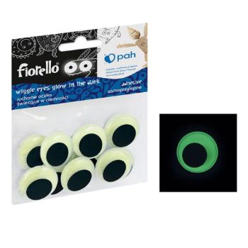 Wiggle eyes adhesive fluo - Glow in the dark