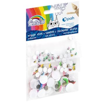 Wiggle eyes adhesive with eyelashes 3 Sizes  80pieces