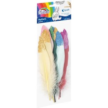 Feathers FIORELLO  glittery colorful 10-15cm 10pcs.