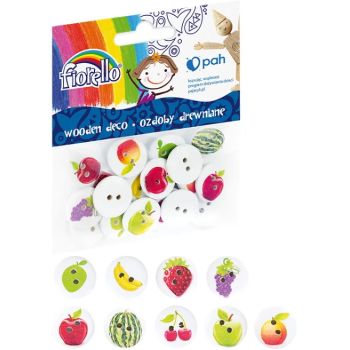 Wooden deco button fruit