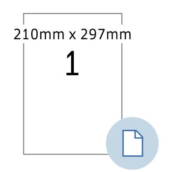 Labels A4 210x297  1 Labels per sheet 