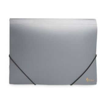 Flap File A4 Plastic Silver with elastic