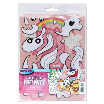 Crafty Bitz Diy Colouring Puffy Puzzle - Unicorn  SPECIAL OFFER