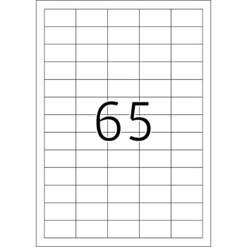 Labels A4 38x21.2  65Labels per sheet  