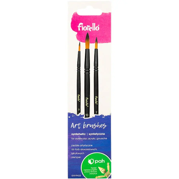 Brushes artistic, nylon bristle 3pcs  FIORELLO