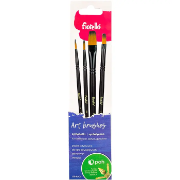 Brushes artistic, nylon bristle round 4pcs - FIORELLO