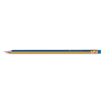 12 pieces Pencil with eraser, sharpened Stripes 