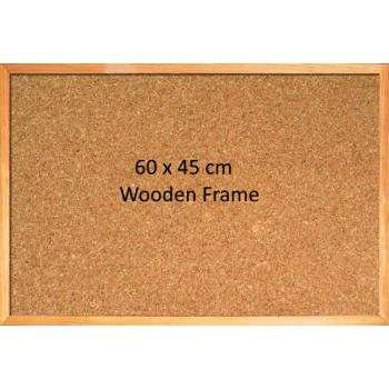 Cork Board 60x45cm With Wooden Frame