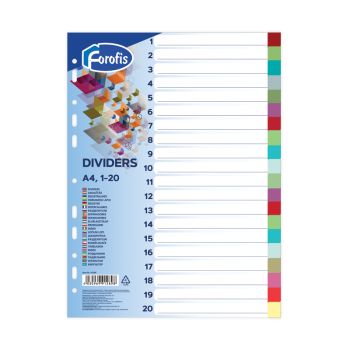 Plastic Divider A4  20 Colors  
