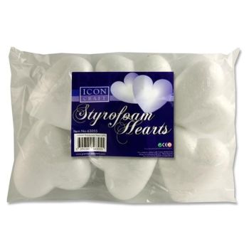  Icon Craft Pkt.6 Styrofoam Hearts 100mm