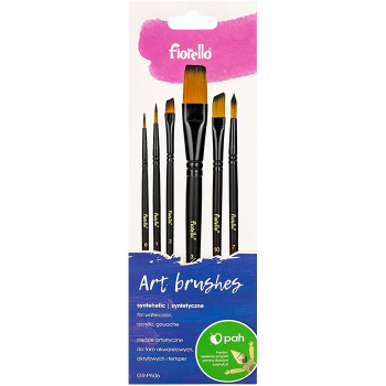Brushes artictic, nylon bristle 6pcs -FIORELLO