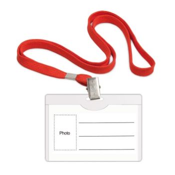 Name Badge Plastic With Ribbon 