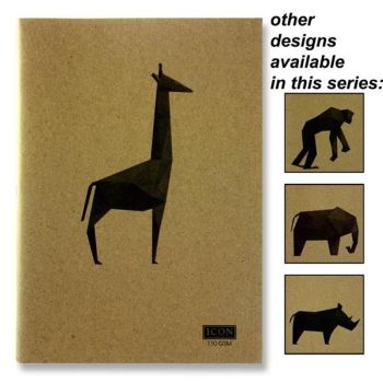 Icon A4 80pages 110grm Kraft Sketch Book Animalia Design 