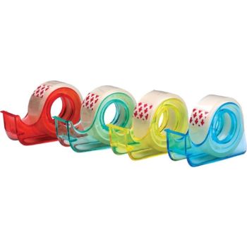 Stationery clear tape 15mm x 10m with dispenser, thickness 40mic