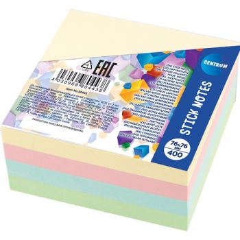 Stick notes 76x76mm 400sh. (4 pastel colors.)