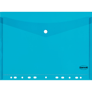 My bag with Button A4 & perforation Transparent Blue - Centrum