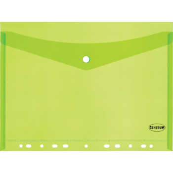 My bag with Button A4 & perforation Transparent Green- Centrum