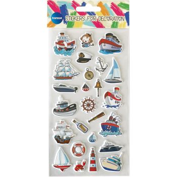 Stickers Puffy 190x100mm - BOATS