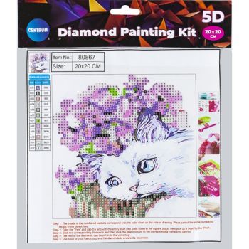 5D Diamond Mosaic KIT "Cat" 20x20cm - SPECIAL OFFER