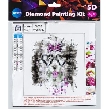 5D Diamond Mosaic KIT "Dog" 20x20cm - SPECIAL OFFER