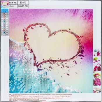 5D Diamond Mosaic KIT "Heart" 30x30cm - SPECIAL OFFER