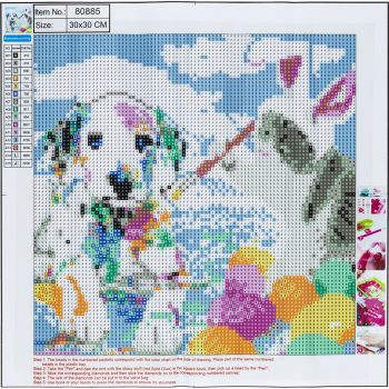 5D Diamond Mosaic KIT "Funny animals" 30x30cm- SPECIAL OFFER