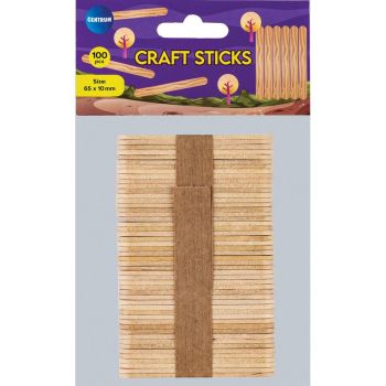 Flat sticks wood 65x10x2mm, 100pcs / OPP bag
