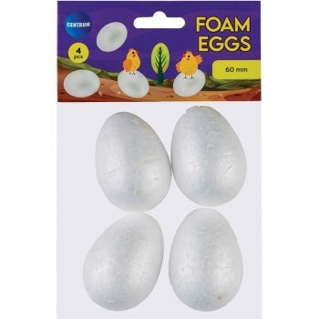 Foam egg height: 60mm, 4pcs (white) / OPP bag