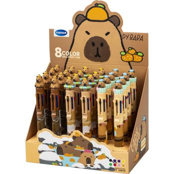 Ball pen retractable 8-colour ink 0.5mm CAPYBARA 