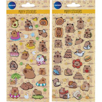 Decoration stickers Puffy 23x30mm & 20x35mm CAPYBARA 1Blister
