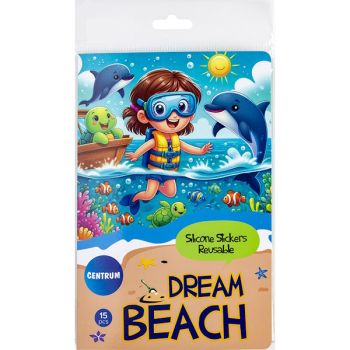 Decoration stickers “DREAM BEACH” Puffy Silicone 23x30mm &20x35mm