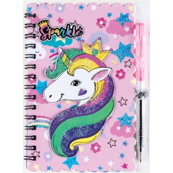 Note book spiral with pen 140x103mm 30sh. "UNICORN" SPECIAL OFFER 