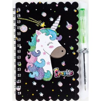Note book spiral with pen 140x103mm 30sh. "UNICORN"  SPECIAL OFFER