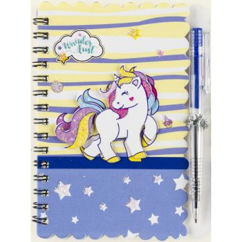 Note book spiral with pen 140x103mm 30sh. "UNICORN"  SPECIAL OFFER 