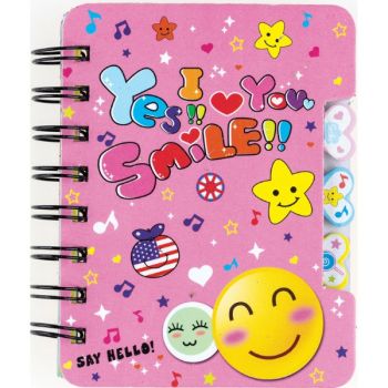 Note book spiral 120x92mm 50sh. (ruled) "SMILE" SPECIAL OFFER