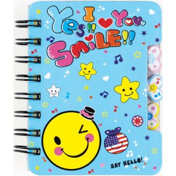Note book spiral 120x92mm 50sh. (ruled) "SMILE" SPECIAL OFFER 