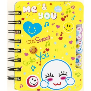 Note book spiral 120x92mm 50sh. (ruled) "SMILE" SPECIAL OFFER