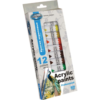Acrylic paints,metal tubes 12col. *12ml - Centrum