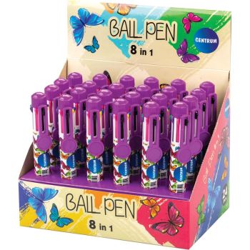 Automatic ball pen "8 IN 1" 8-color ink 0.7mm