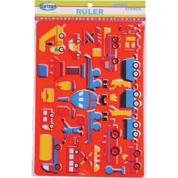 Ruler stencil  ANIMAL (plastic) polybag