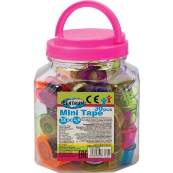 30pcs Decoration tape 12mm x2.8m with dispenser (assorted) in plastic pot