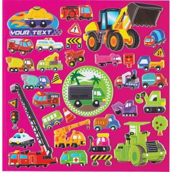 CARS Decoration stickers Puffy 23x30mm &20x35mm (sheet size 19.5x19cm) 2 BLISTERS