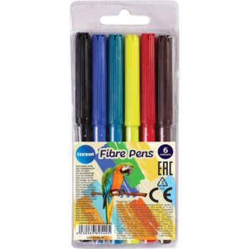Fibre pens 6col. PARROT /PVC packing