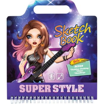 Sketch book 20x22cm with stencil and stickers 36sheets "Belle"   SPECIAL OFFER